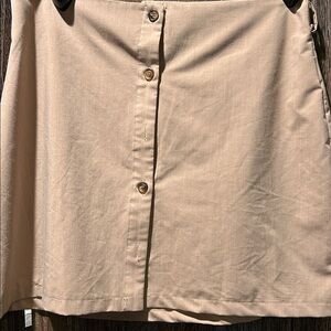 SHEIN Tan Skirt with Button Detail